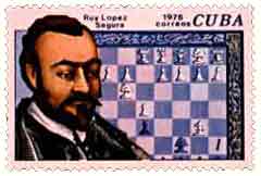 Stamp: Ruy Lopez Segura (Cuba(History of Chess) Mi:CU 2117,Sn:CU 2042,Yt:CU  1912,Sg:CU 2274